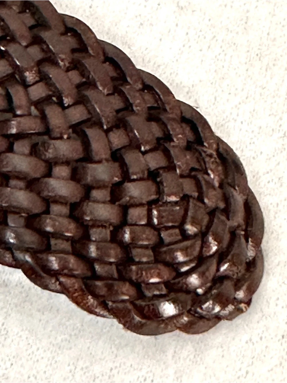 Lauren Ralph Lauren Genuine Leather Belt Womens Small Brown Braided Round Buckle
